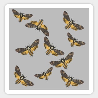 Death's Head Moths Grey Sticker